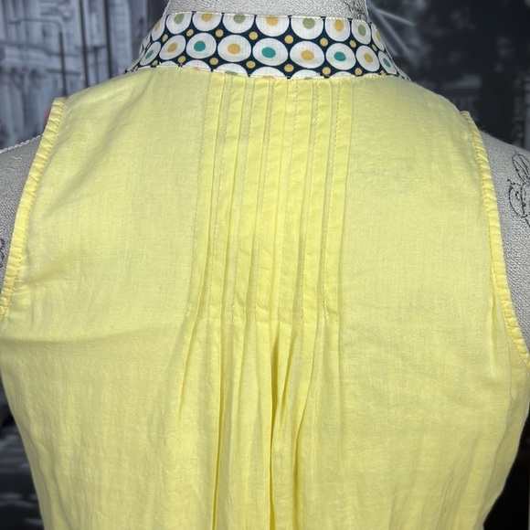 Ryu Boho Yellow Shift Above Knee Sleeveless Cotton Mini Dress hand-Embroidered - Picture 8 of 15